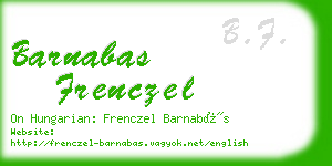 barnabas frenczel business card